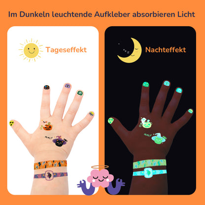 Halloween Ankleide Aufkleberpaket: Temporäre Tattoos, Nagelaufkleber &amp; Mehr 1000P