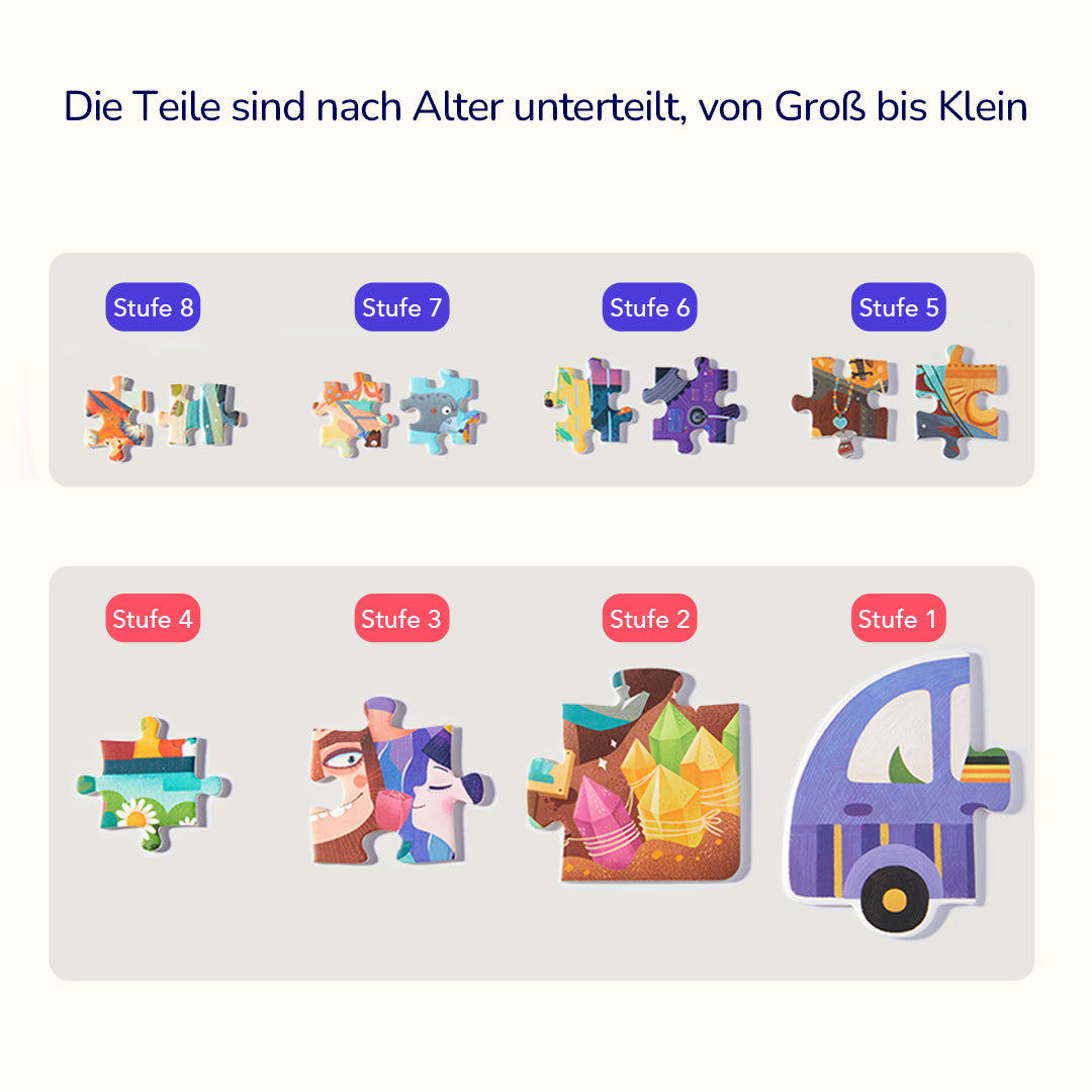 Aufleveln! Puzzles mit Aufbewahrungstasche - Level 5: Geschäftiger Markt 99P-140P