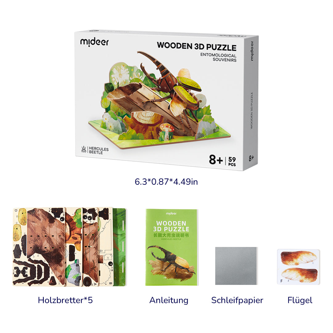 Holz 3D Puzzle: Herkuleskäfer