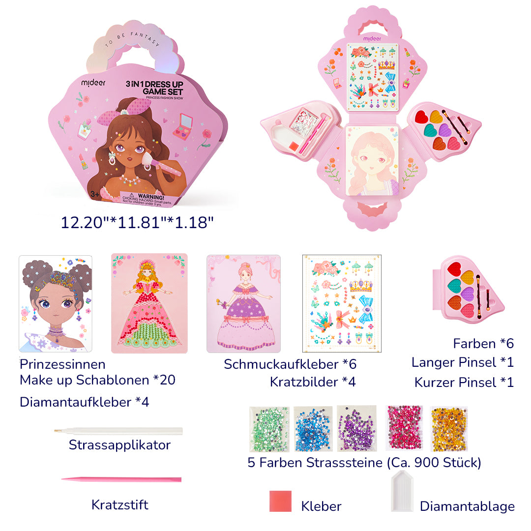 3-in-1 Anzieh Spiel Set: Prinzessinnen Modenschau