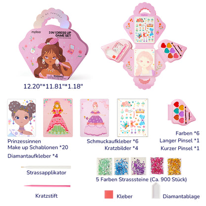 3-in-1 Anzieh Spiel Set: Prinzessinnen Modenschau