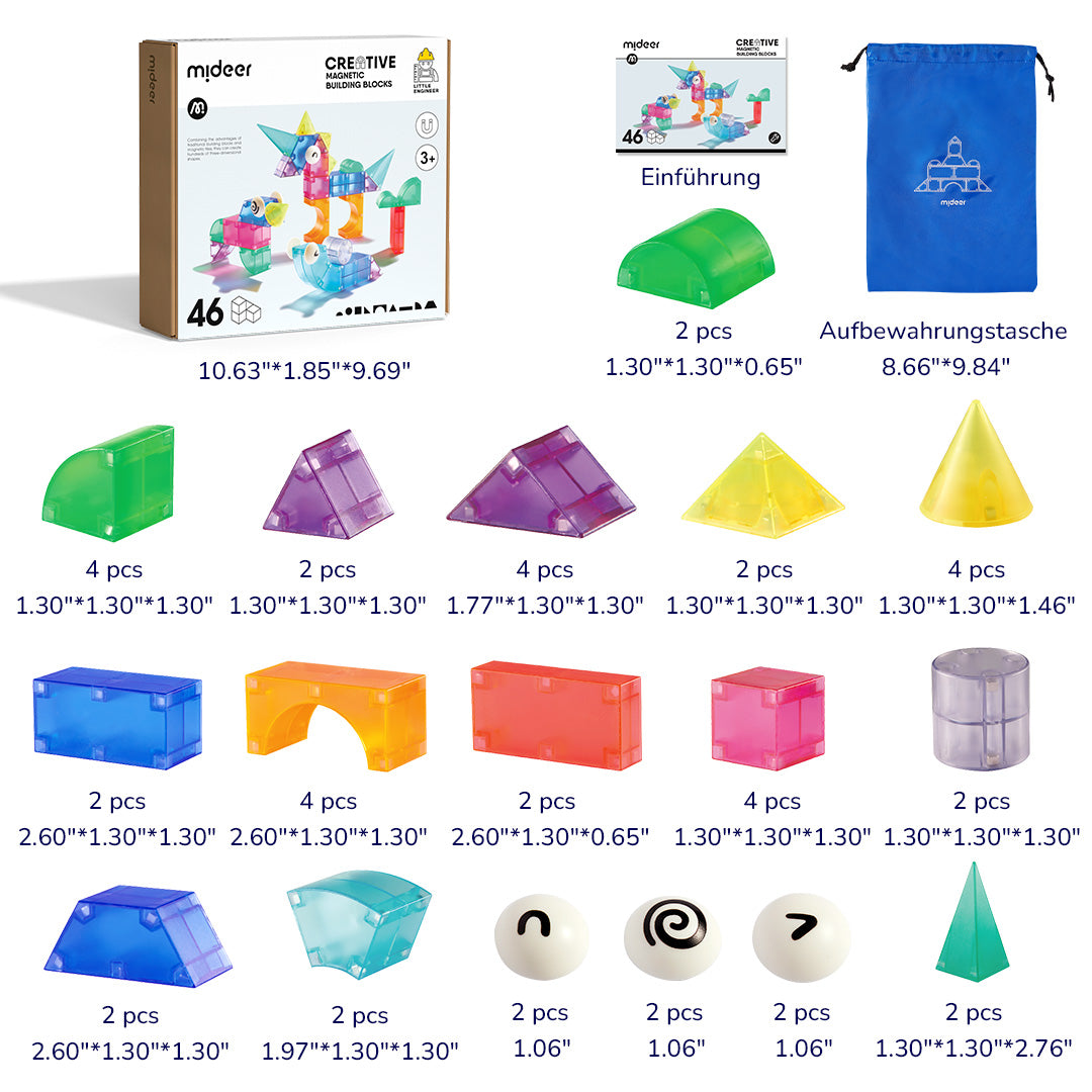 Kreative magnetische Bausteine 46P