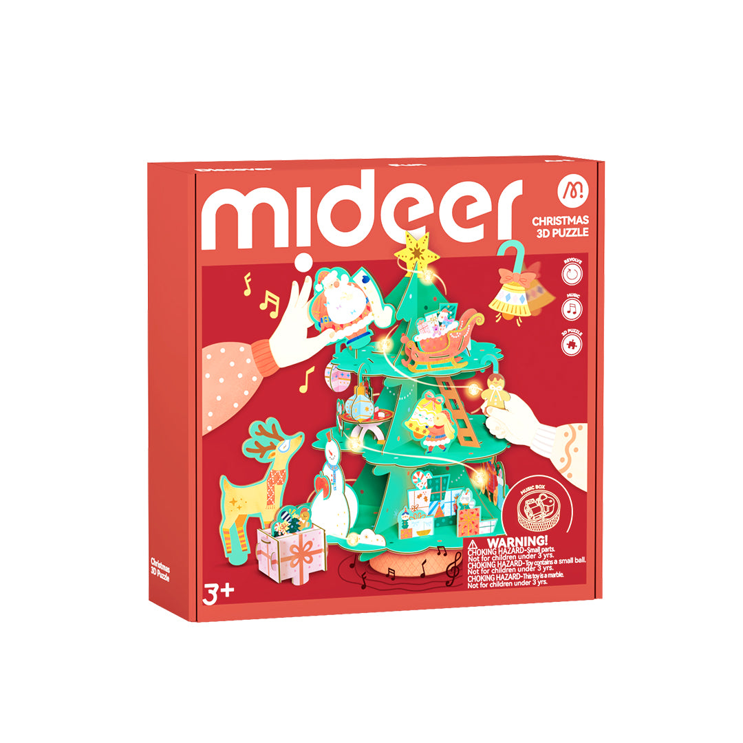 Weihnachtliches Rotierendes Musik 3D Puzzle: Geschäftige Weihnachtswerkstatt