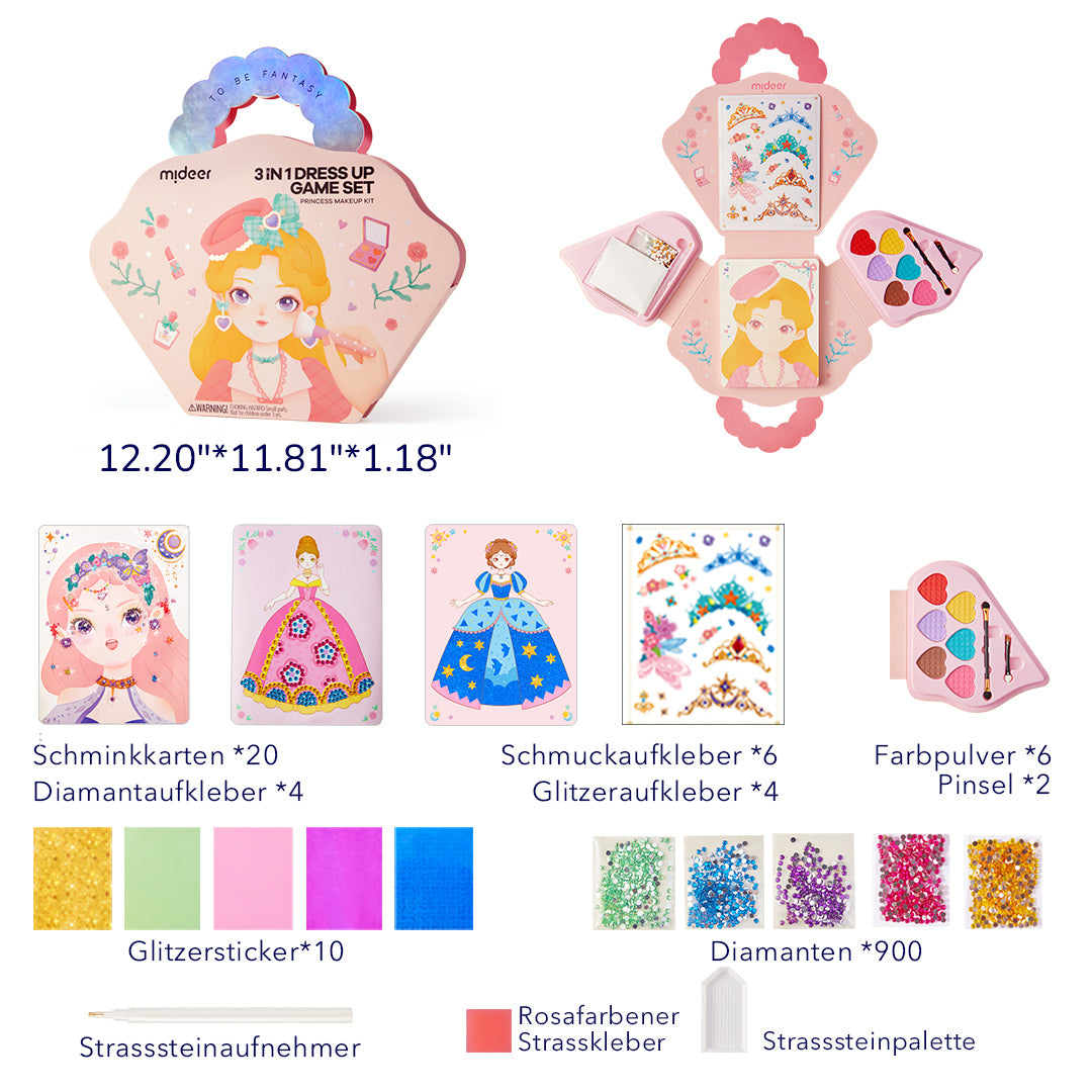 3-in-1 Anzieh Spiel Set: Prinzessin Fantasy Makeup