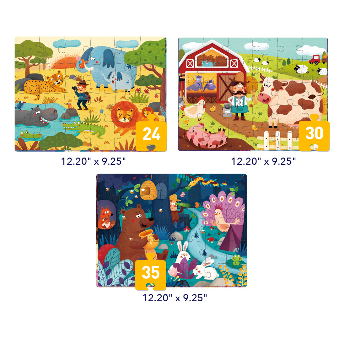 Aufleveln! Puzzles mit Aufbewahrungstasche - Level 3: Naturlandschaft 24P-35P