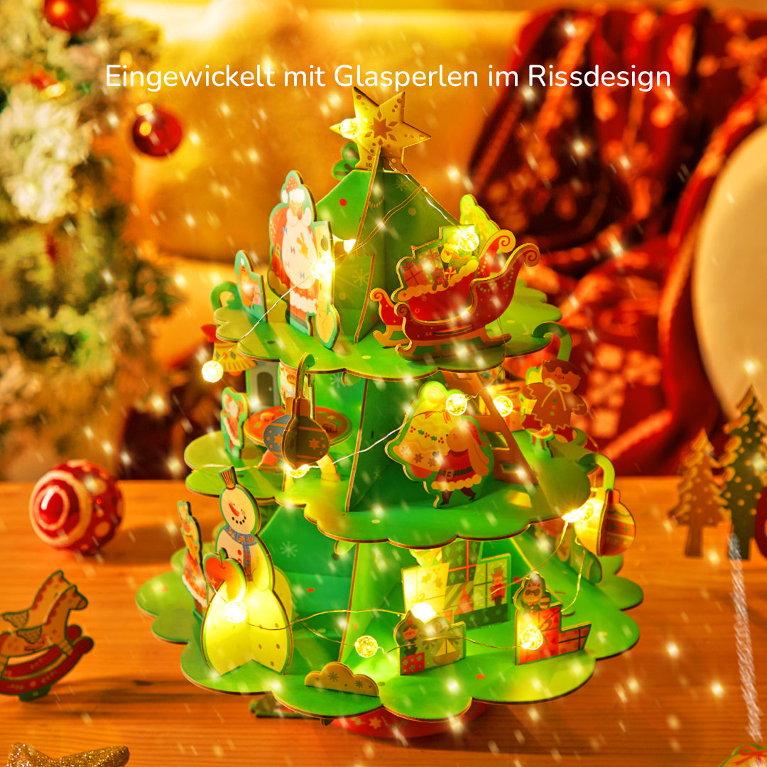 Weihnachtliches Rotierendes Musik 3D Puzzle: Geschäftige Weihnachtswerkstatt