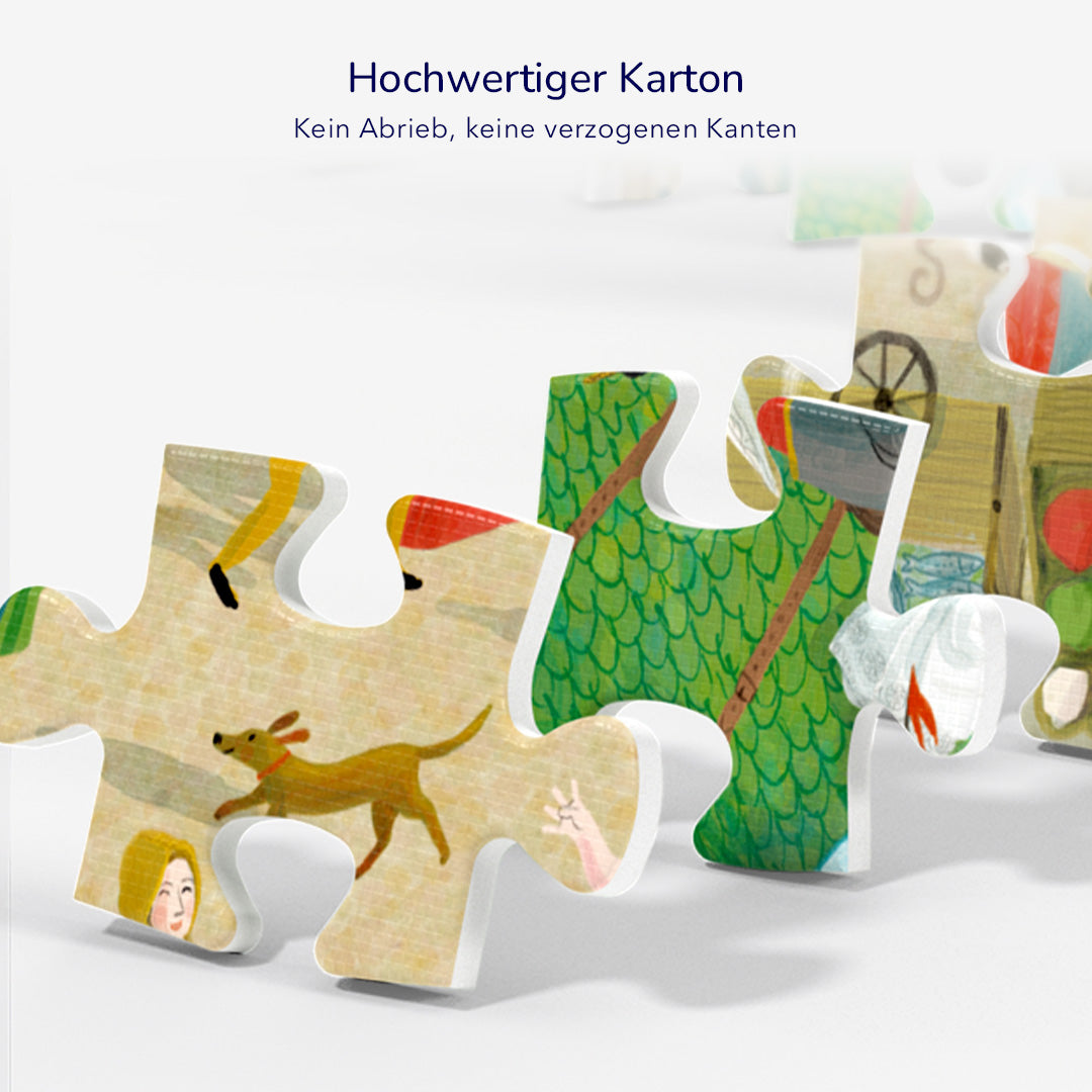 Künstlerpuzzle: Basar und Drachenritter 364P