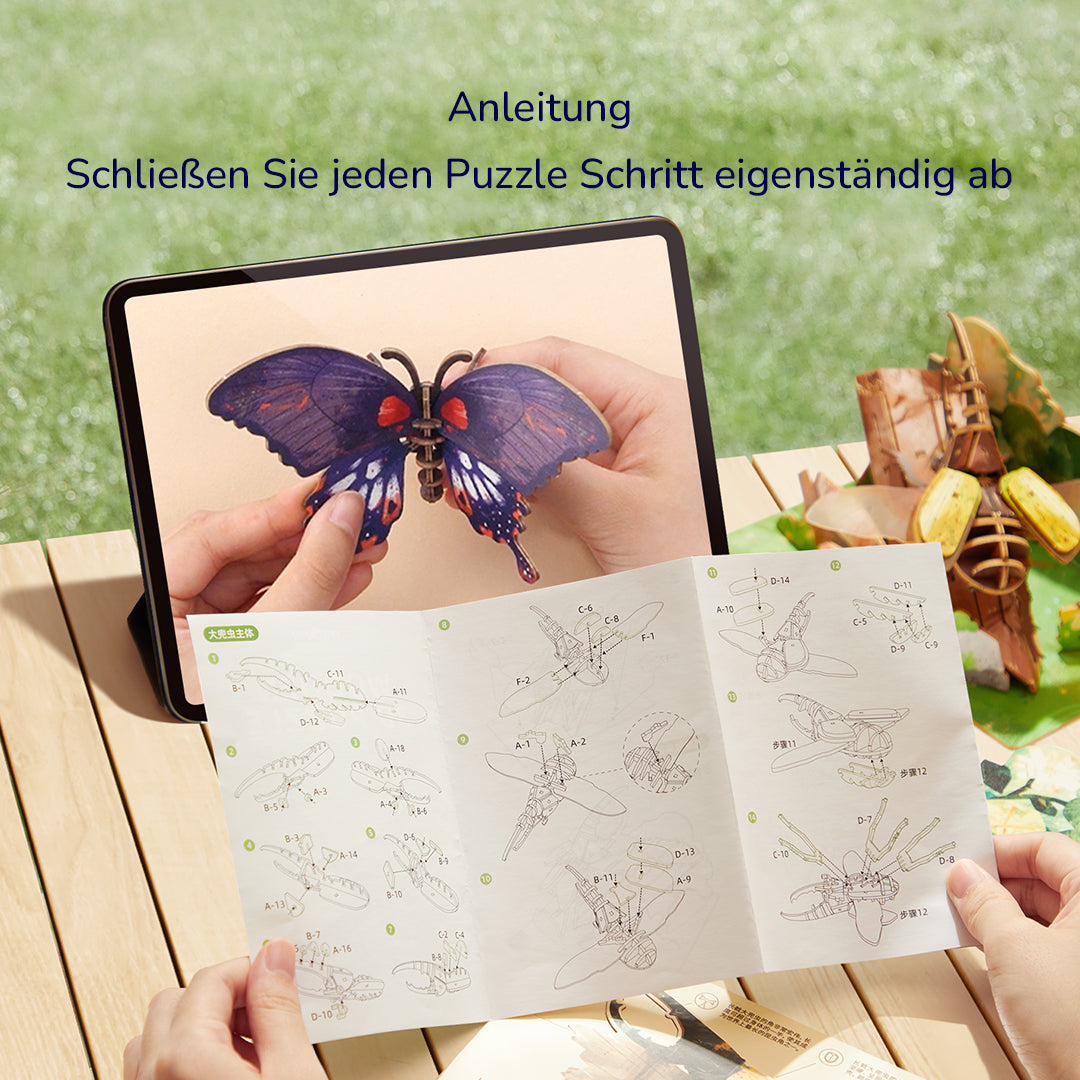 Holz 3D Puzzle: Papilio Memnon